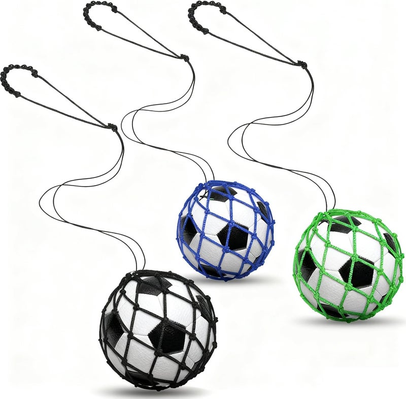 BWEALT Soccer Kick Trainer 3PCS(not Include Ball), Adjustable Return Net Football Training Aid for Throw Solo Juggling Practice, Fits Size 3, 4, 5 Balls, Great Gift for Boys, Girls and Soccer Enthusiasts - Image 1